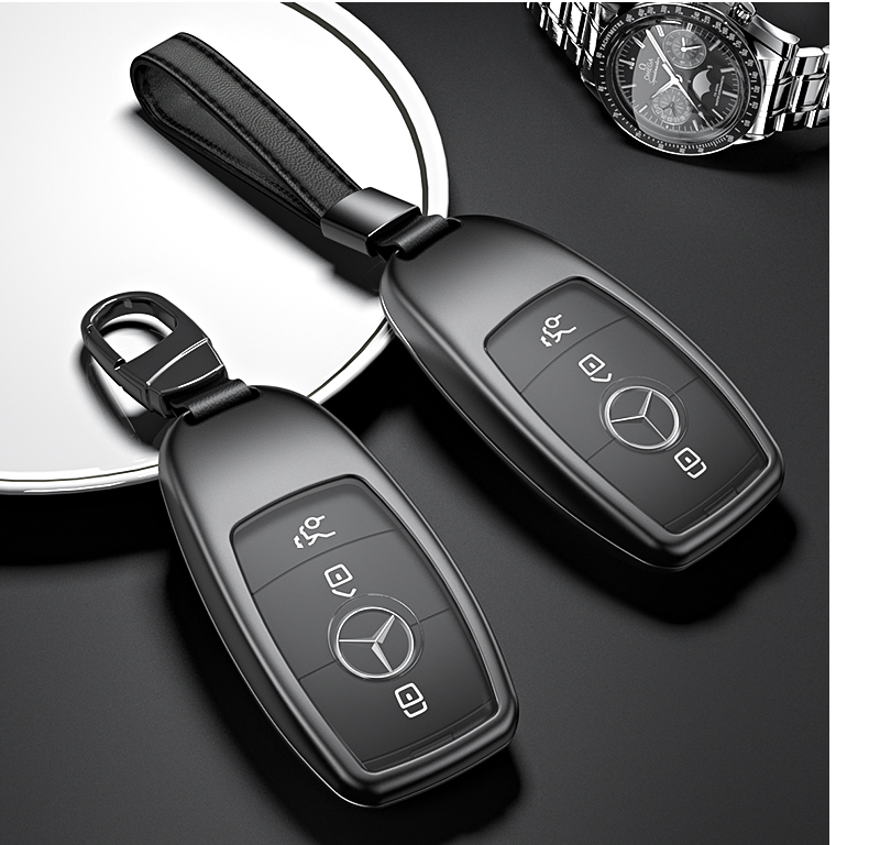 适用于奔驰汽车钥匙套glc300l/c260l/e300l/e260钥匙壳gle专用男士铝