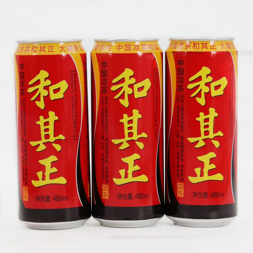 和其正凉茶480ml12瓶24瓶达利和其正凉茶罐装植物饮料大罐更尽兴