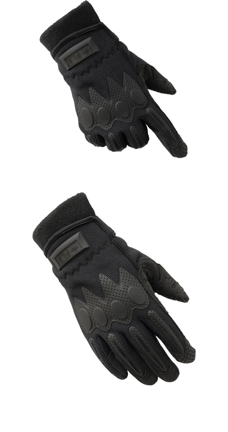 07a内手套战术户外自行车摩托车防风保暖防滑透气耐磨全指手套男 黑色