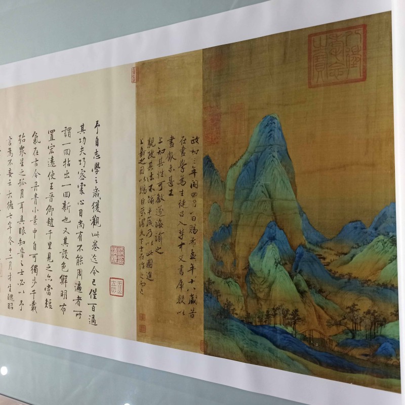 千里江山图王希孟千里江山图全卷名家山水画长卷真迹复制风景中国画