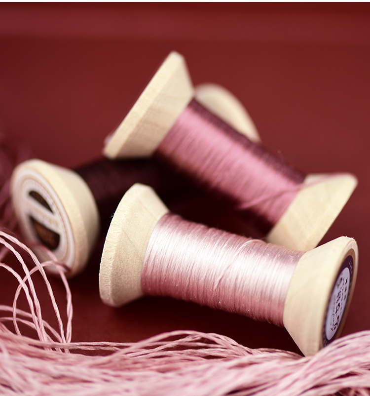 绣匠手工苏绣刺绣绣花桑蚕丝线缠花真丝手工刺绣线轴苋红色1号