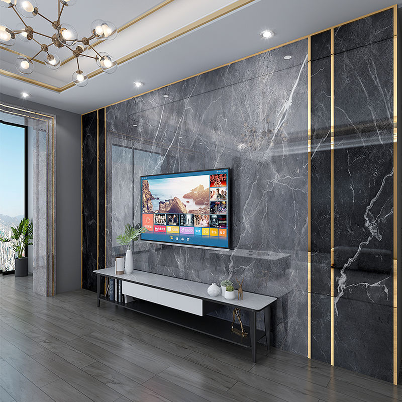 竹木纤维板集成墙板仿大理石客厅电视背景墙壁画装饰画墙画可定做 17