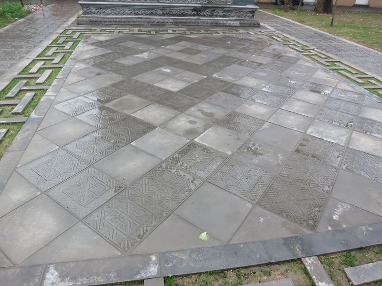 砖雕浮雕中式建材仿古砖青砖地面砖户外花园地砖庭院如意莲 缎纹青石