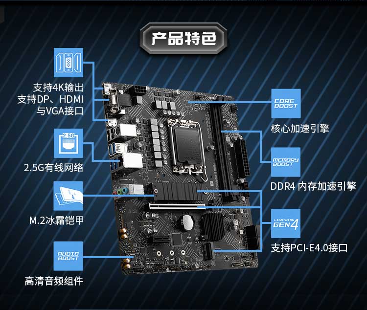 微星b660迫击炮接线图片