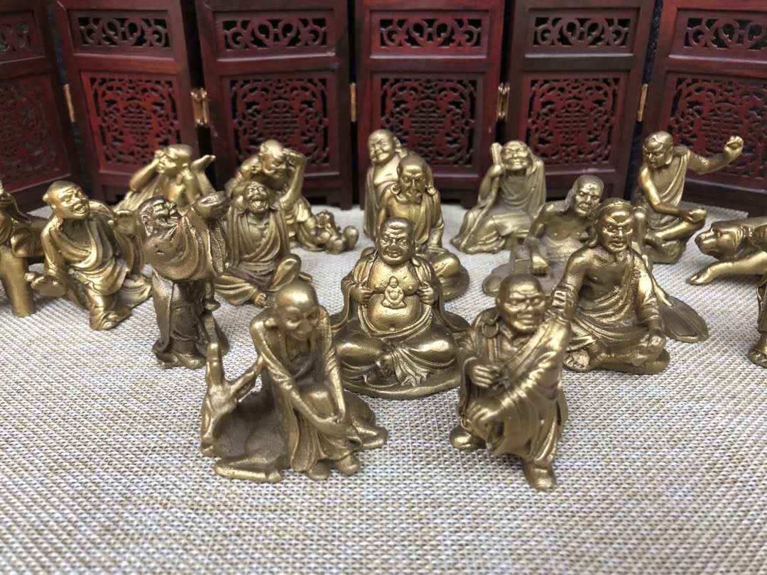 十八罗汉佛像摆件一套降龙伏虎十八铜人风水装饰礼品 十八罗汉一套