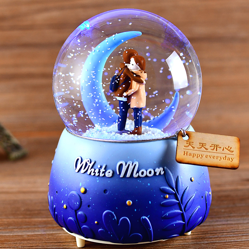 生日礼物高端芭蕾舞小女孩音乐盒自动飘雪水晶球八音盒礼物女生公主子