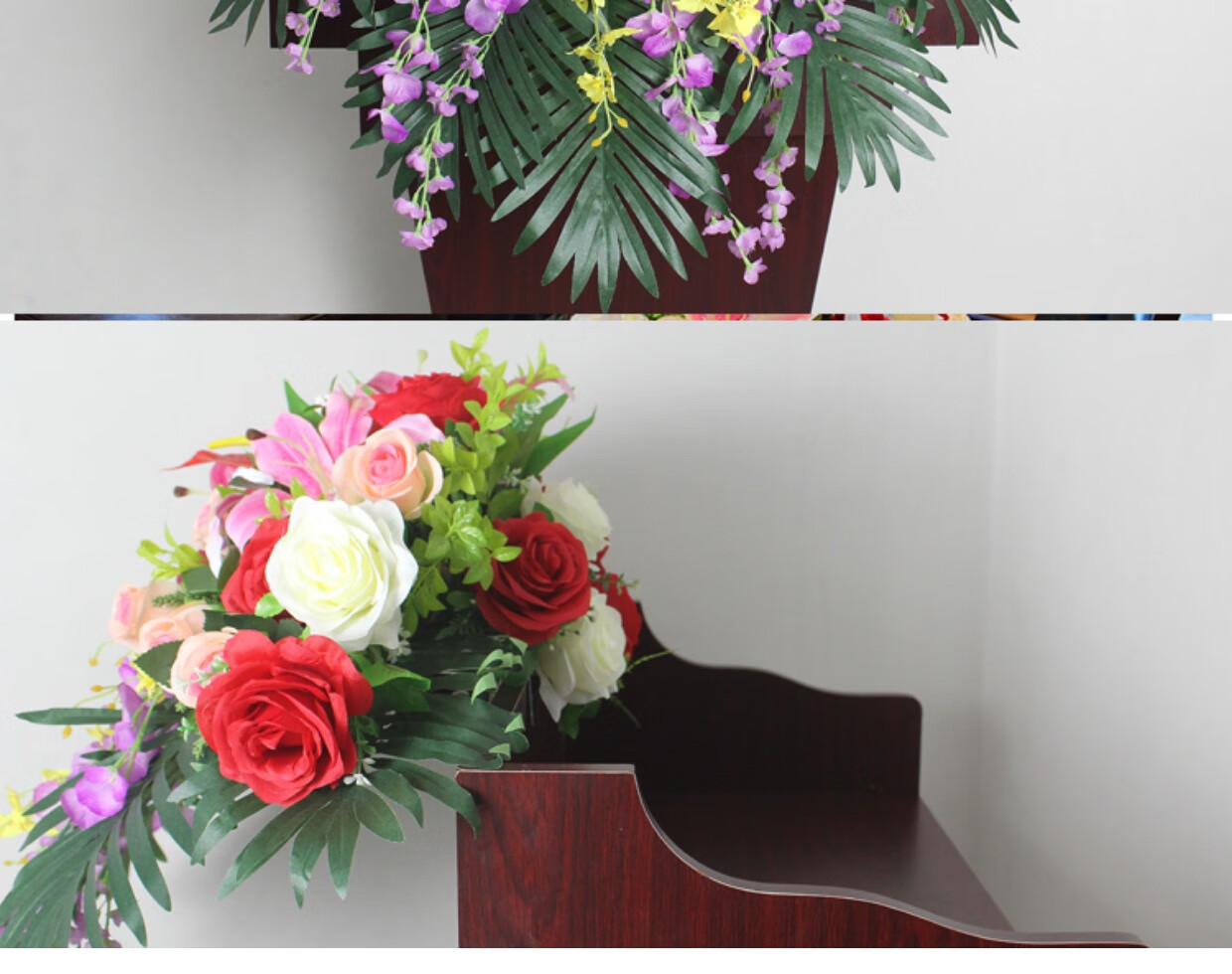 翠佳 演讲台花仿真花会议桌假花桌面摆花会议室装饰花前台下垂摆放假