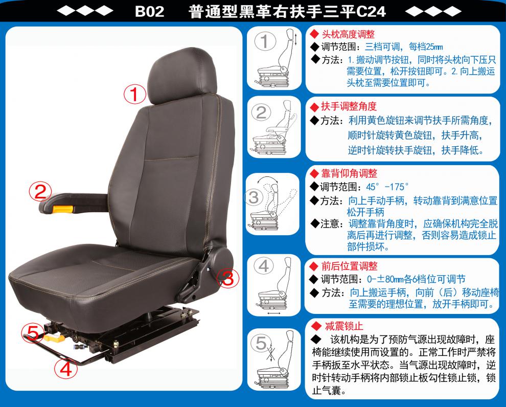 适用于02豪沃福田江淮江铃轻卡货车改装座椅总成奥铃骏铃多利卡气囊