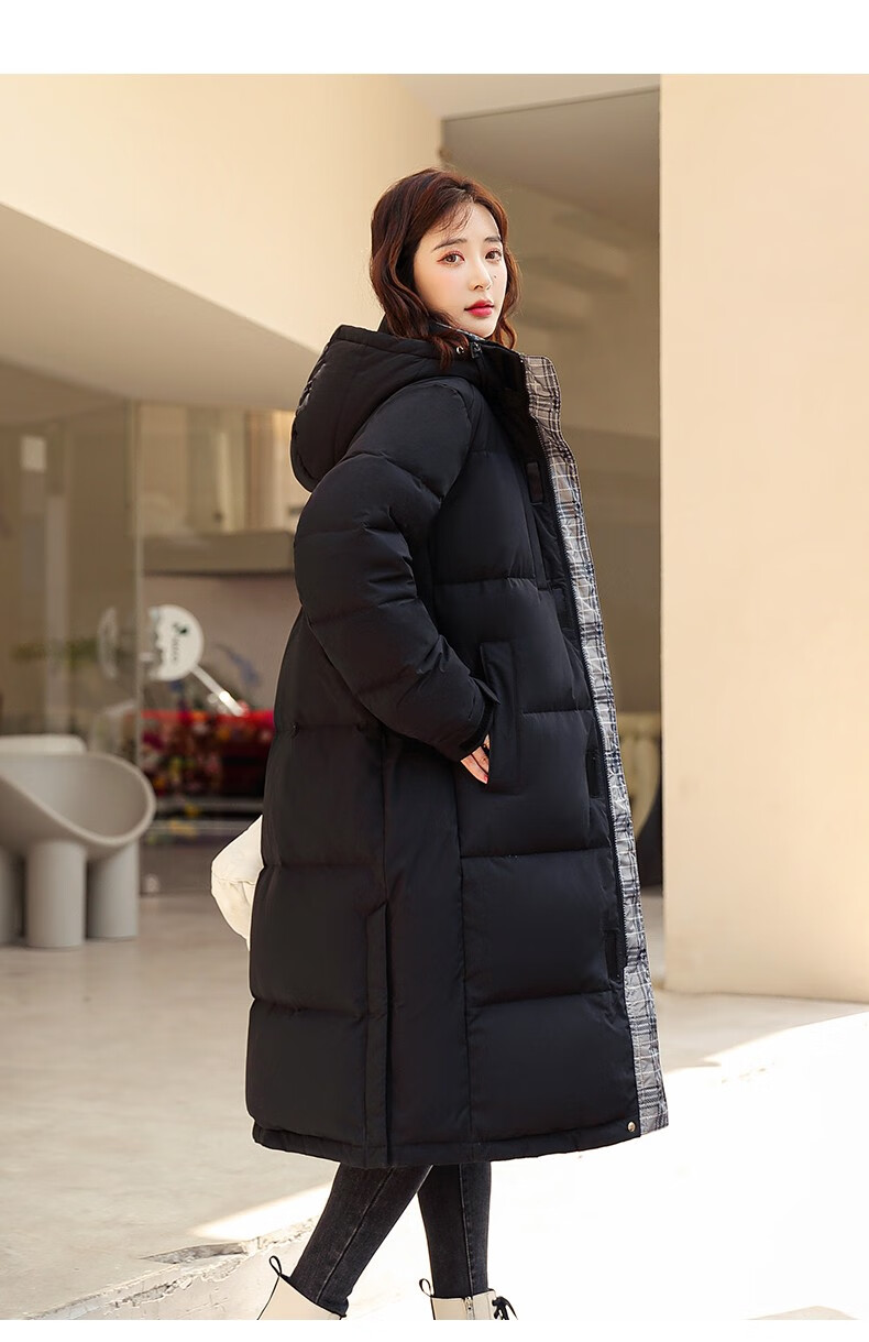 【鸭鸭羽绒服】鸭鸭(yaya)羽绒服女中长款过膝2022年冬季韩版宽松百搭