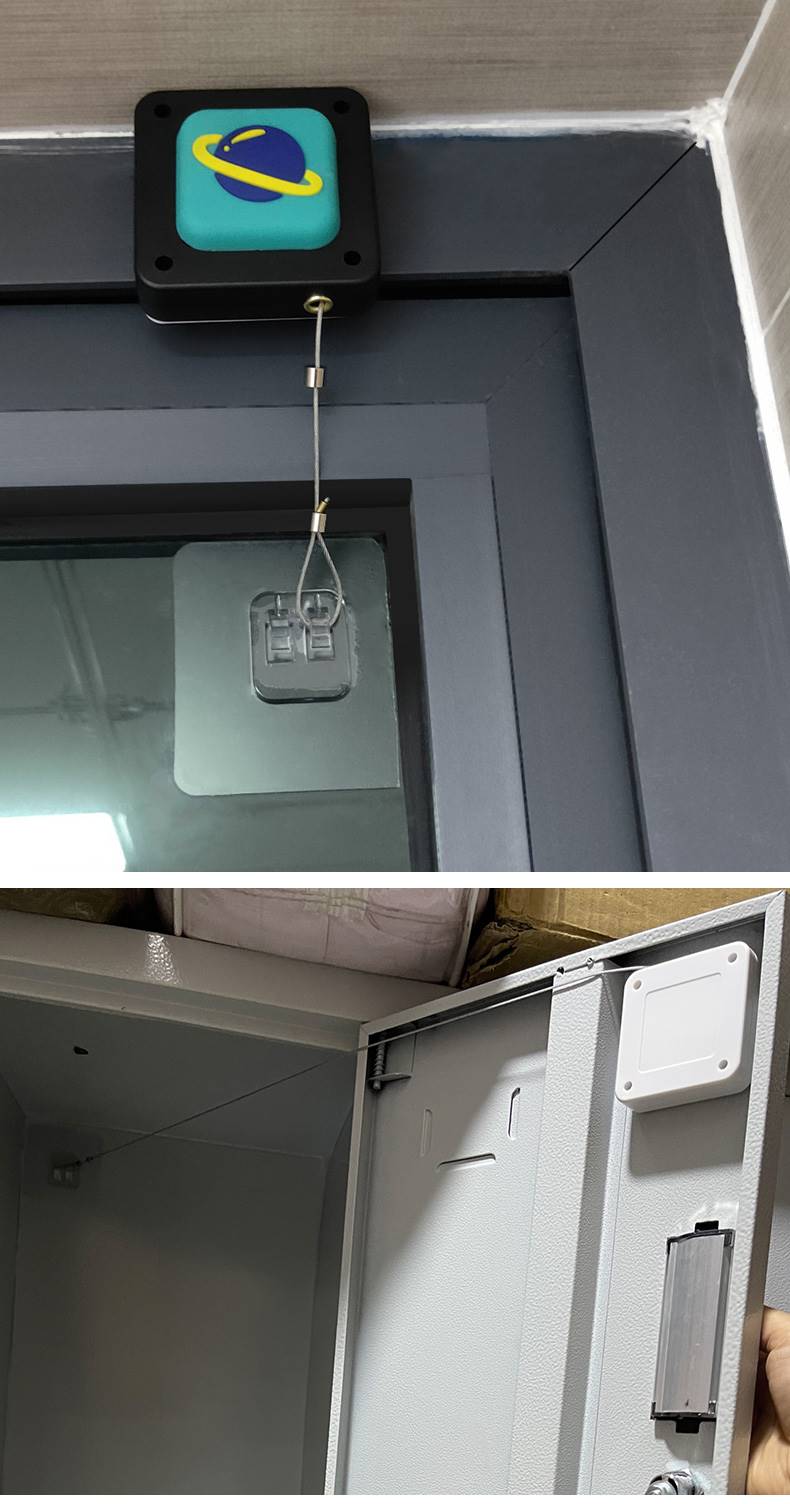 家用小型闭门器闭门器自动家用关门神器免打孔简易拉绳玻璃门推拉铁门
