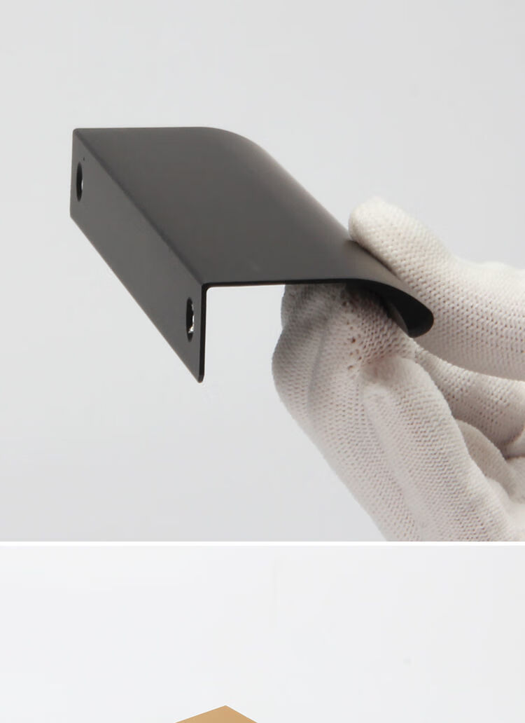 隐形免打孔拉手长条黑色简约抽屉橱柜大衣柜门暗拉封边包边把手 金色 