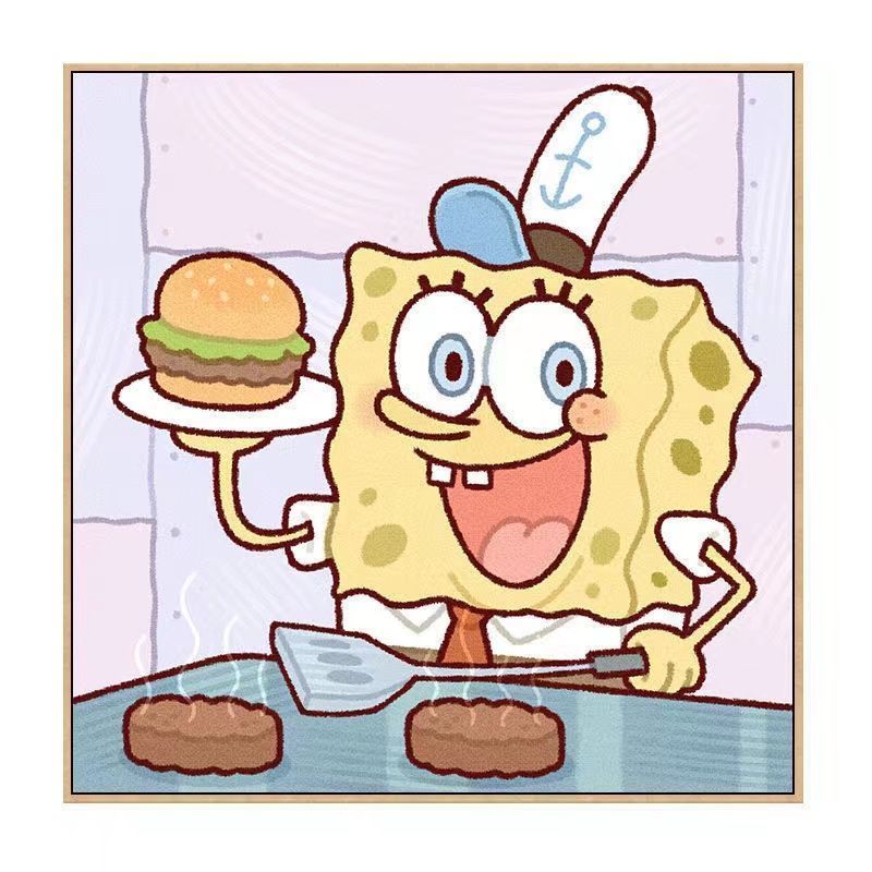 瑞琴钻石画新款钻石贴画带框海绵宝宝卡通可爱手工制作礼物十字绣满钻