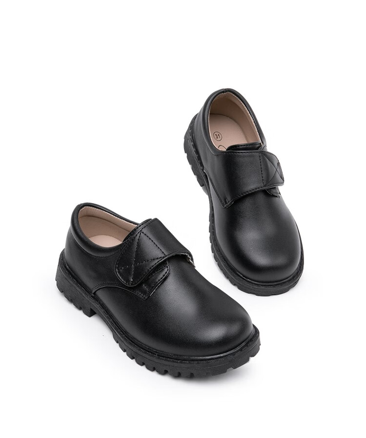 深圳小学生皮鞋男童黑皮鞋演出鞋英伦春秋学生男孩儿童礼仪舞台鞋软底