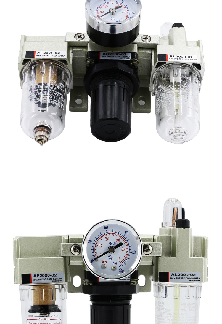 油水分离器气动调压阀三联件af2000-02过滤器aw调节阀气泵smc型ac