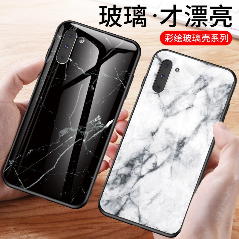 戴霸三星s10手机壳s9s8 a905gm30s7note10pr98a70s大理石玻璃壳保护套