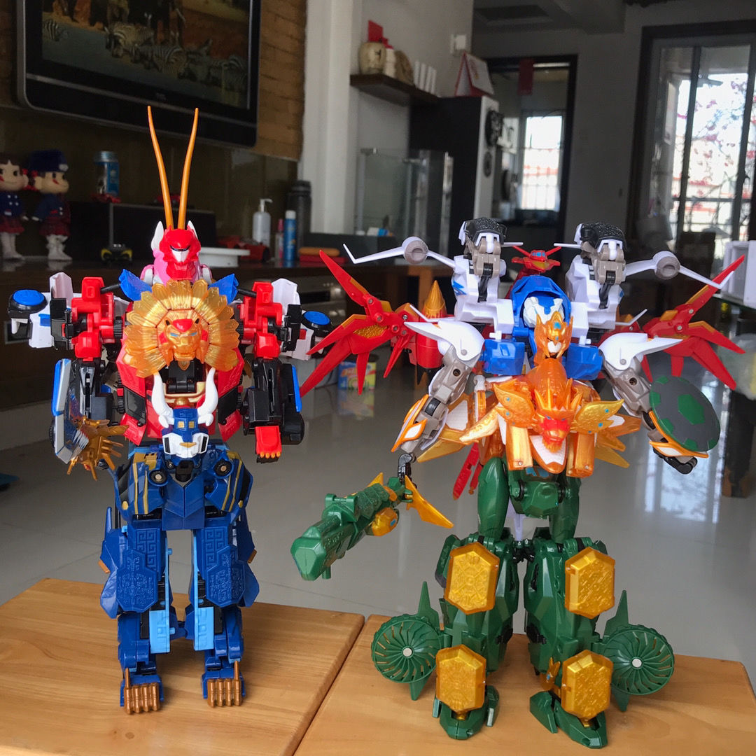 定制达力天地神兽金刚2天神地兽玩具圣狮王红凤凰伏魔牛无限合体红