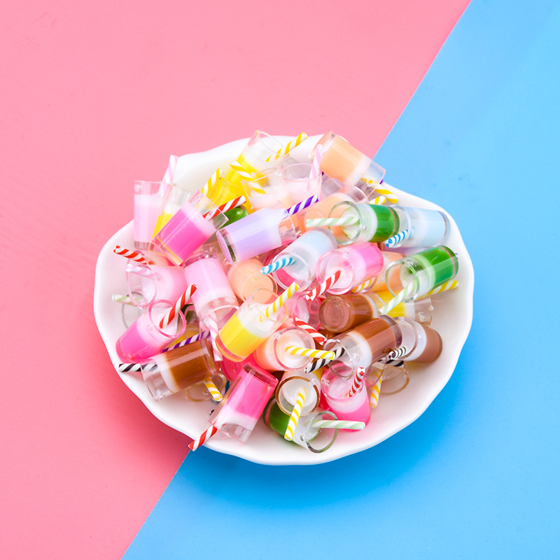 可狄 迷你奶茶杯小玩具 仿真迷你奶茶杯 奶油胶手机壳配件微缩食物