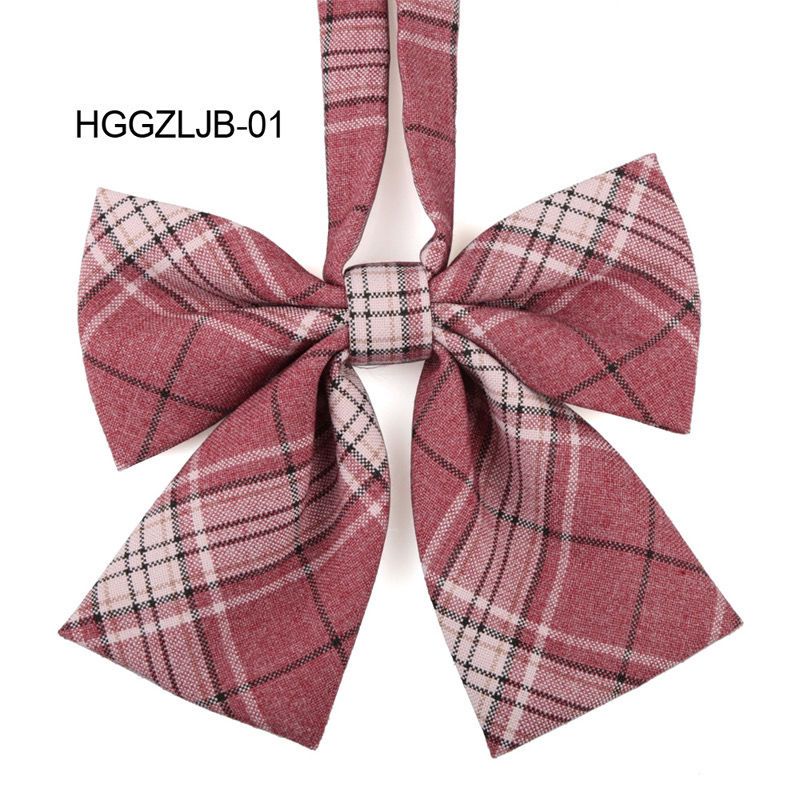 领结女新款日系格子领结衬衫jk领结领带蝴蝶结领结水手服绀金灰白格沙