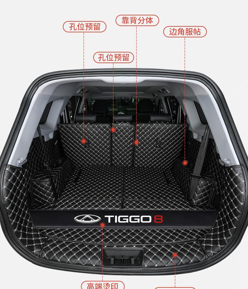 2021款奇瑞瑞虎8plus五座后备箱垫全包围20款瑞虎8七座6座5尾箱垫