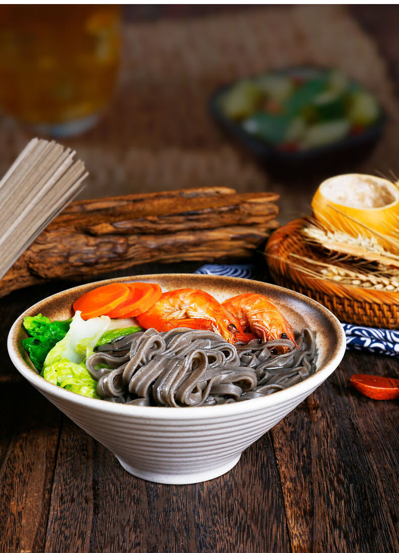 京喜好货厂家黑荞麦面条挂面黑麦粉蔗糖非油炸食材代早餐整箱荞麦面条