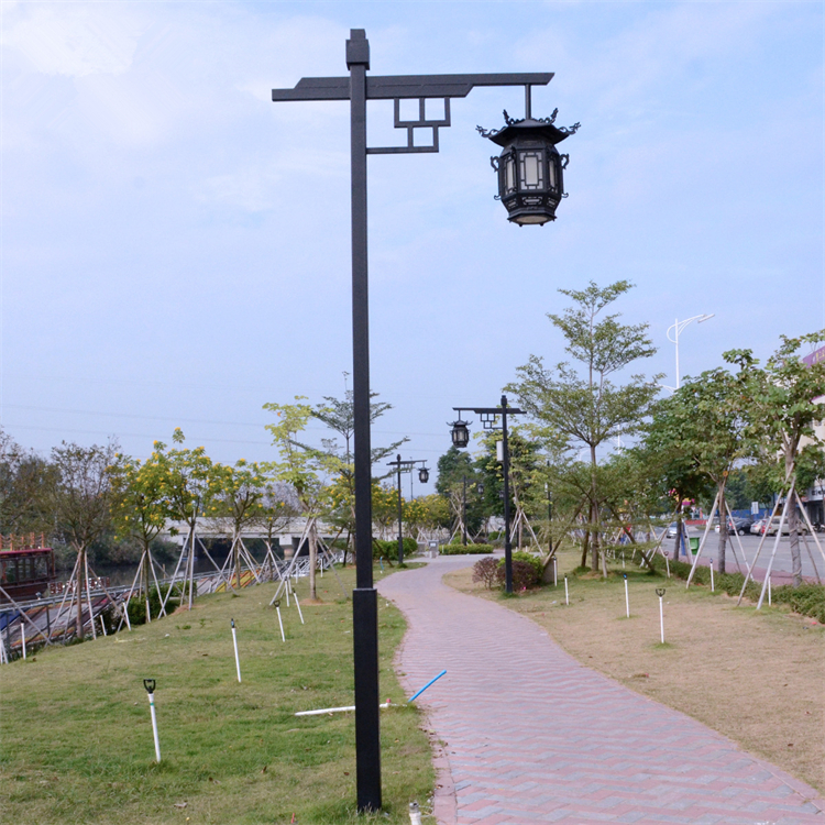 定制仿古庭院灯3米4米景观灯方形柱灯中式单双头led路灯户外灯杆 3.