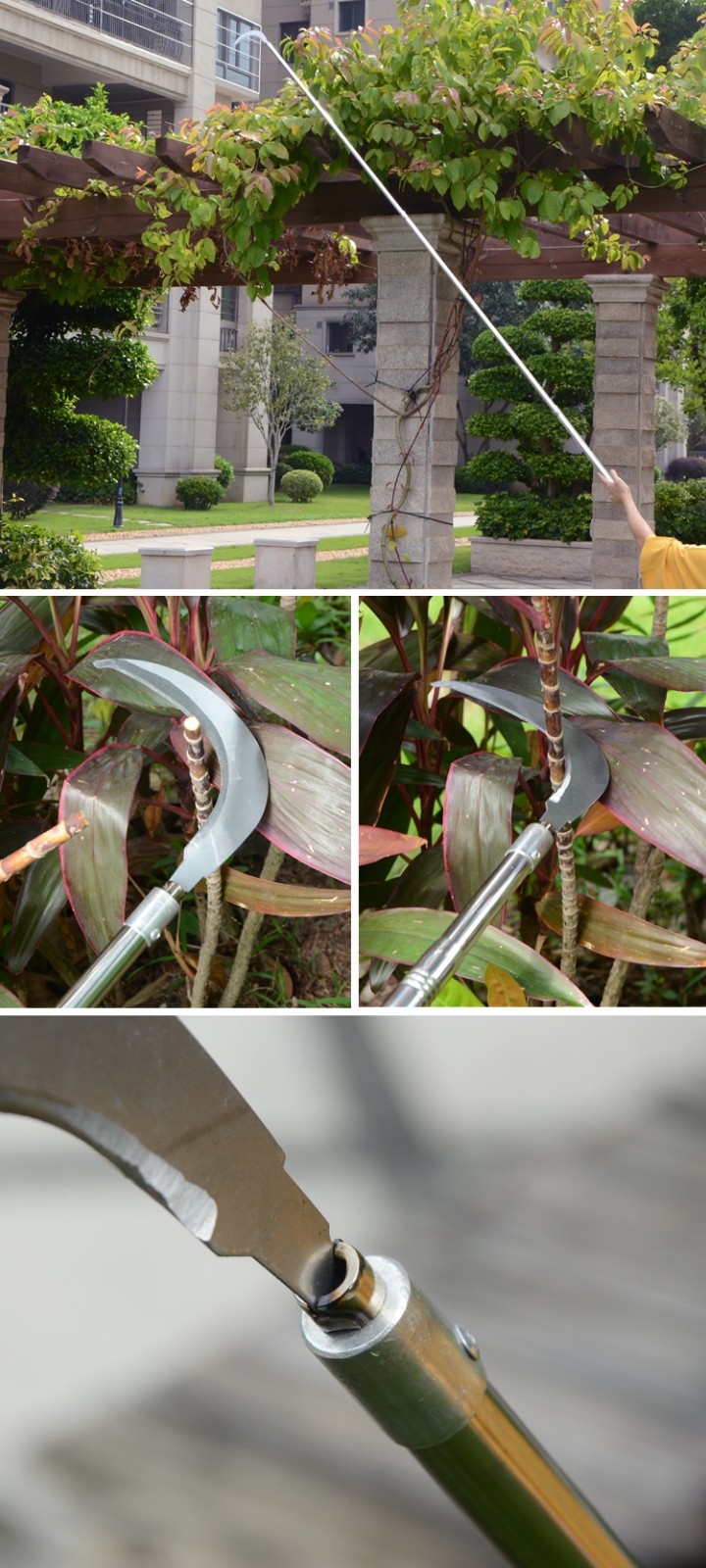 新东山水草刀钓鱼割草刀芦苇刀便携小镰刀不锈钢锯齿月牙弯刀渔具农用