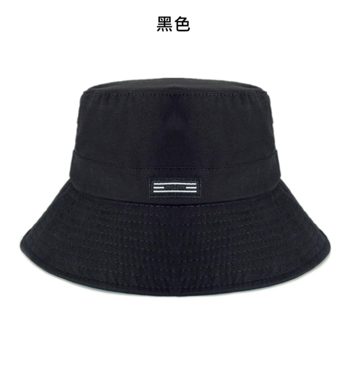 渔夫帽男女大头围夏季防晒遮阳帽日系潮牌大码男士太阳帽黑色帽子黑色