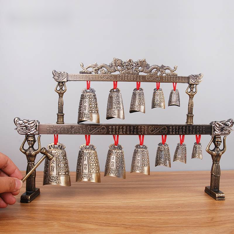 儿童节礼物青铜器仿古编钟摆件古乐器编钟西安兵马俑旅游工艺品婚庆