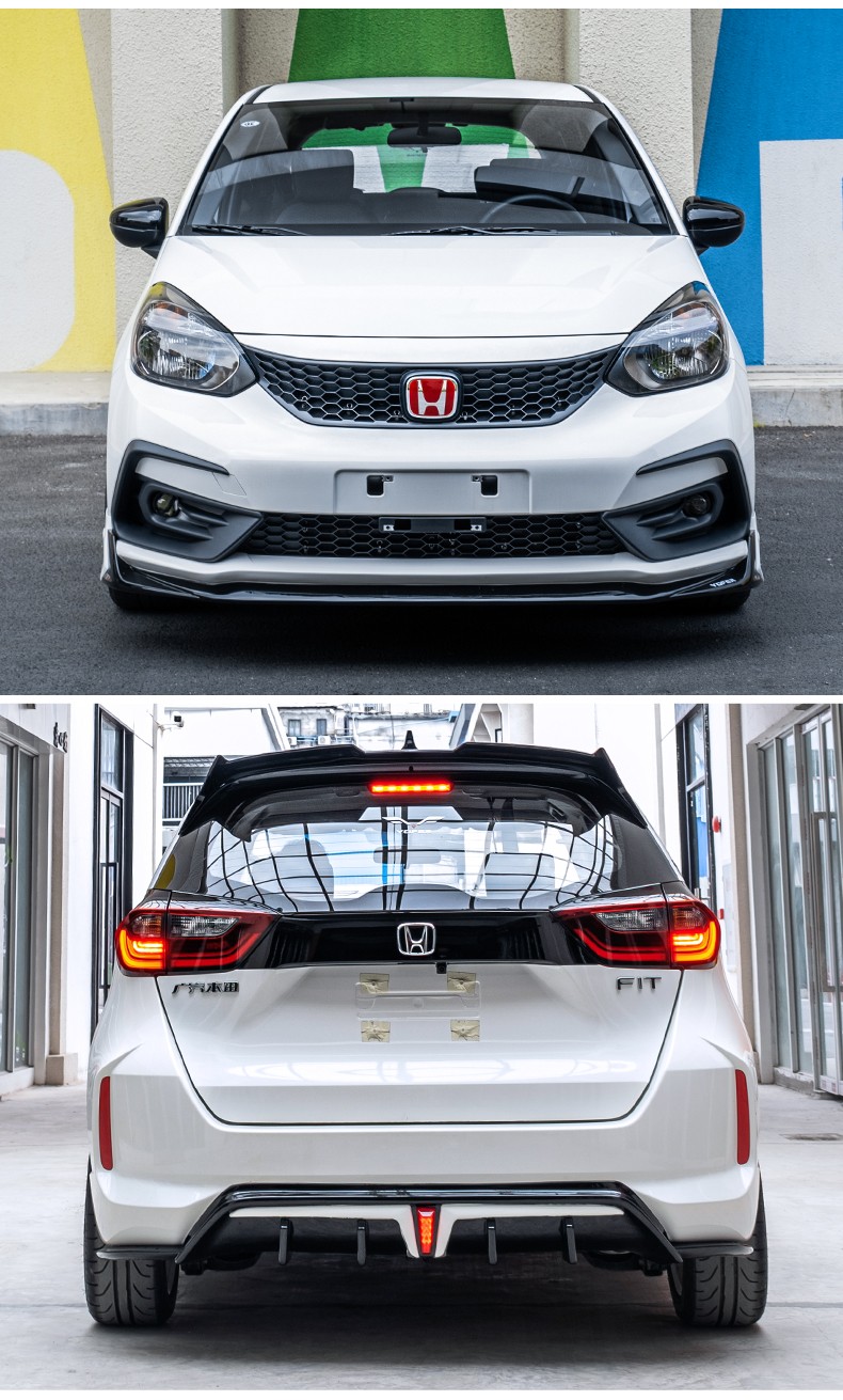 沃车沃 适用于本田2021款新飞度包围改装保险杠四代gr9外观爆改前后唇