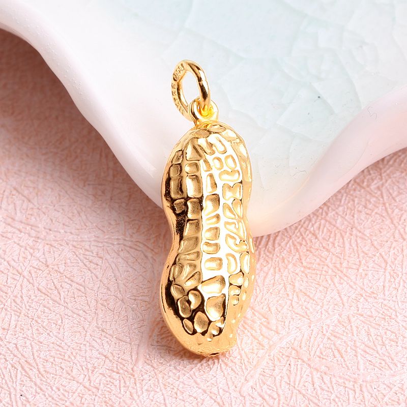 520礼物结婚三金珠宝999足金花生吊坠 金黄金挂坠 送宝宝新生儿结婚