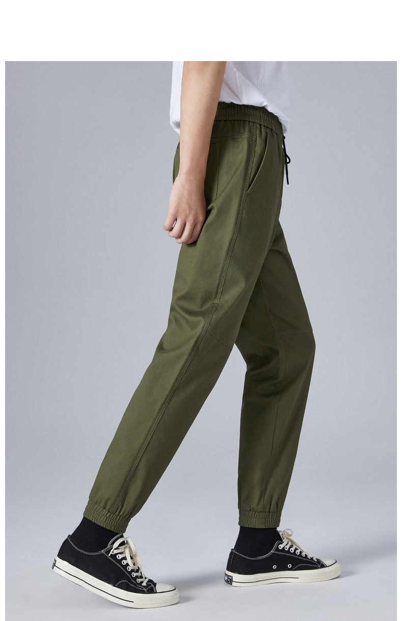 卡宾男装橄榄绿休闲长裤秋冬提花刺绣潮流分割街头青年y橄榄绿8846165