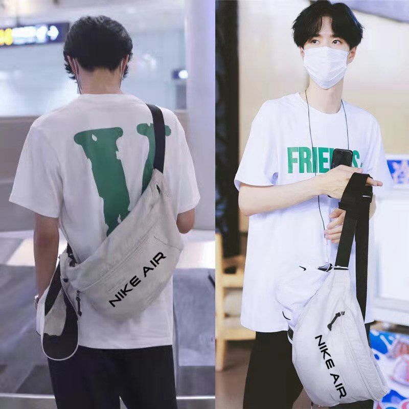 王一博同款包包大容量腰包胸包女ins潮牌斜挎包单肩包男学生书包nk大