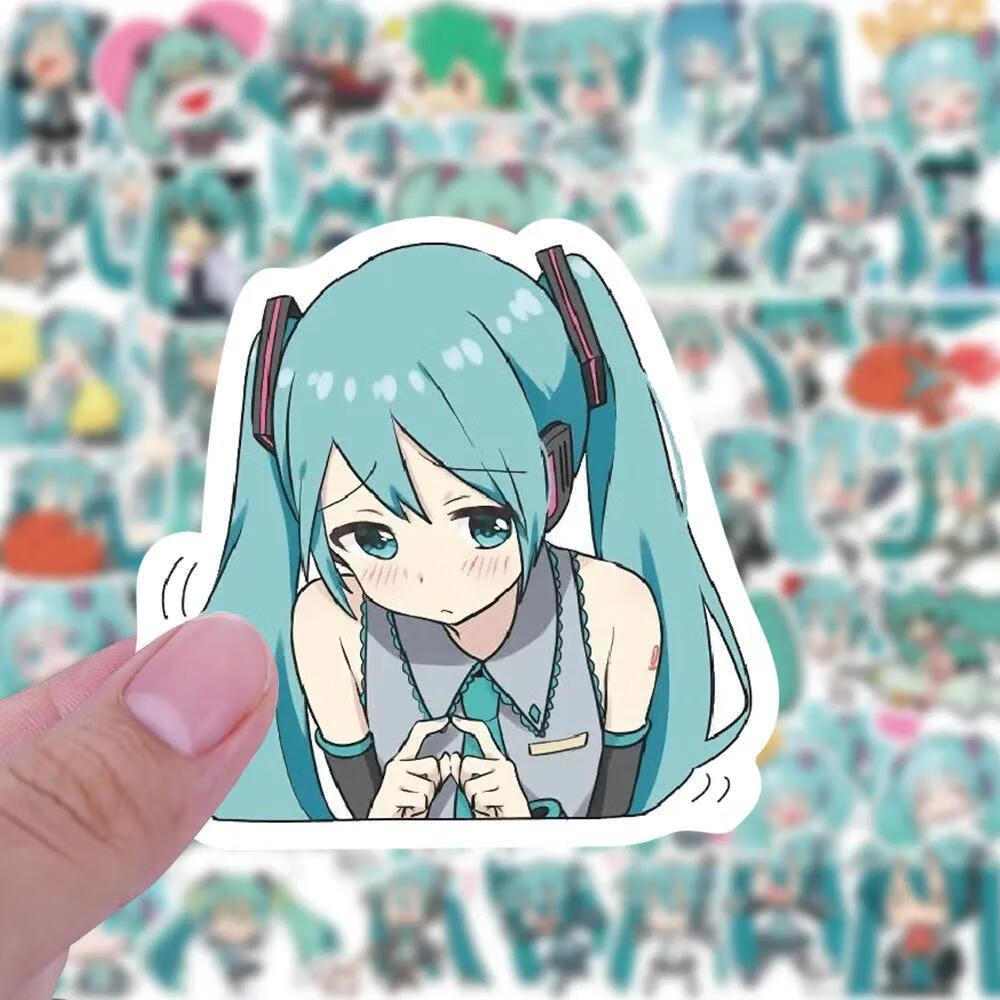 hkmr 120张二次元初音未来贴纸高颜值小红书同款水杯行李箱贴画ins 5