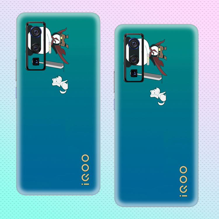 手机配件 手机贴膜 情侣兔 适用iqoo5pro手机后壳膜贴纸iqoou1 z1 z1x