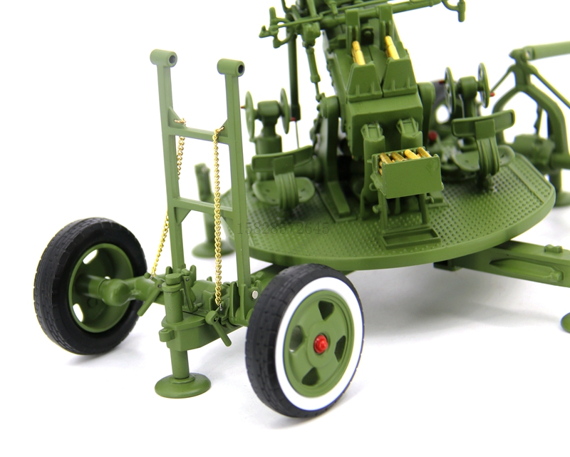 高射炮模型1:18合金65式37双管高炮双三七仿真静态火炮军事模型 青