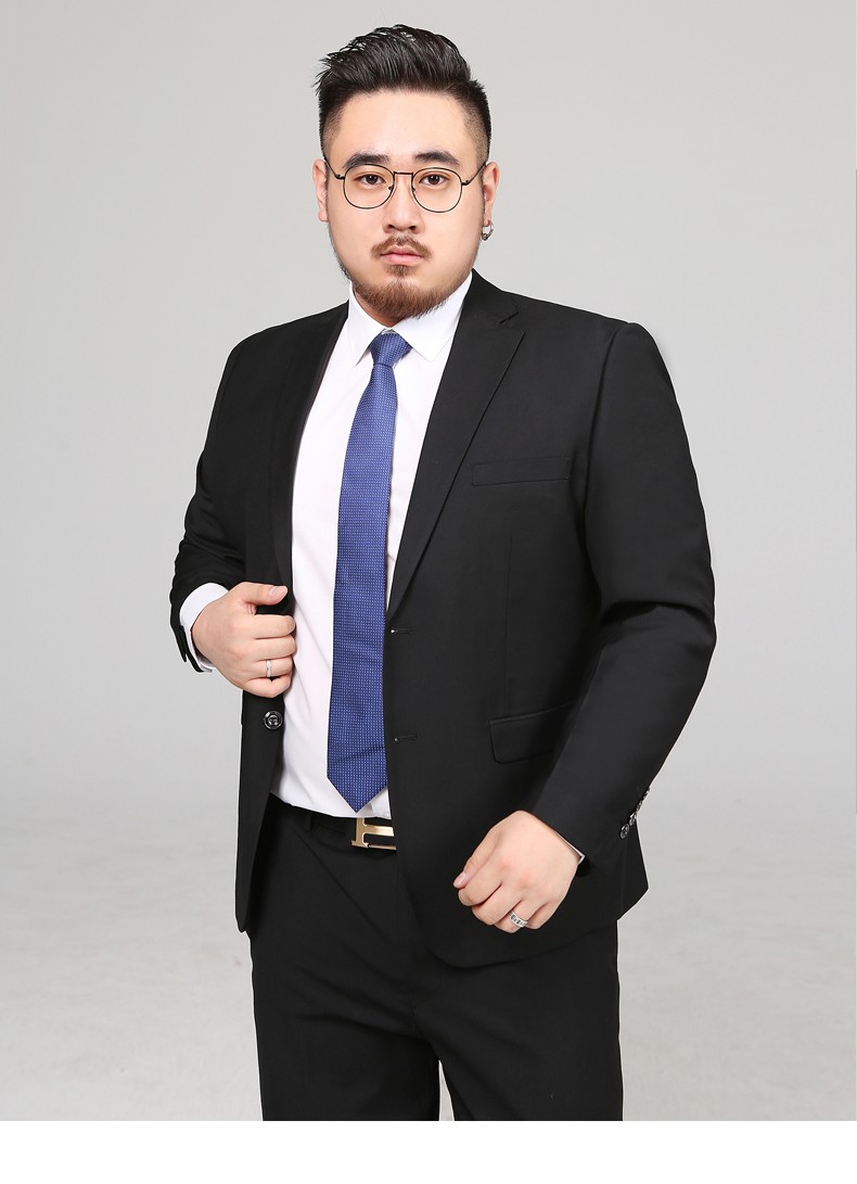 渊捷大码男士西服套装修身青年职业商务休闲上班加肥胖子西装男三件套