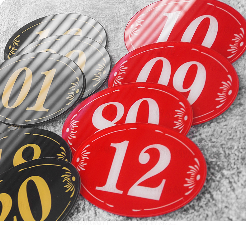 亚克力数字号码标识牌家用商用桌号座位编号饭店包厢门牌号酒店更衣储