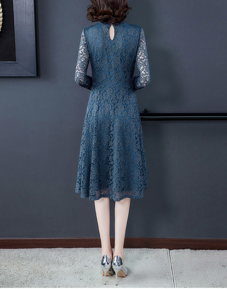 女装商场同款台湾蕾丝连衣裙女2020年春装修身显瘦气质典雅贵夫人长袖