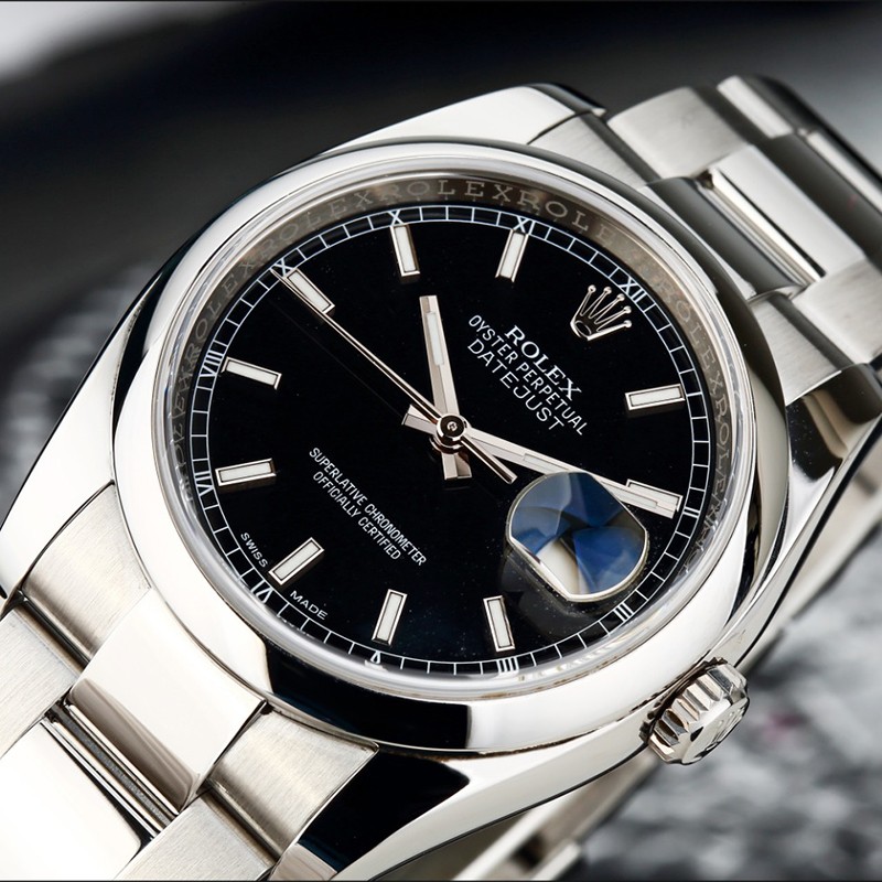 二手95新劳力士rolex日志系列镶钻116200自动机械条钉刻度精钢日历男