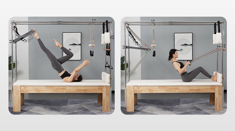 普拉提大器械核心床五件套三合一重组高架床瑜伽馆稳踏椅训练器材白