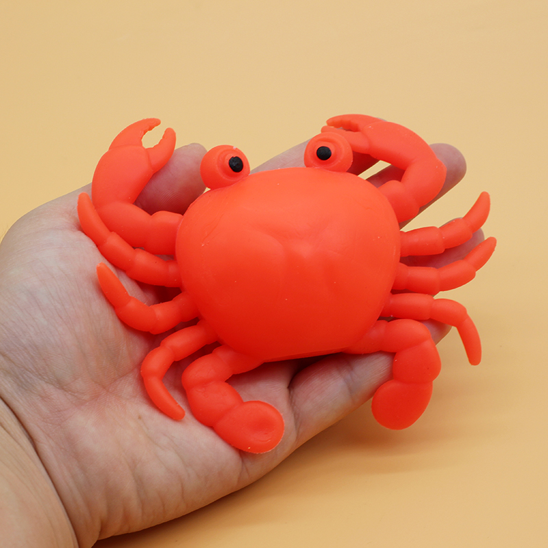 定制解压螃蟹仿真大闸蟹玩具软手捏捏乐假螃蟹模型发泄减压整蛊小礼物