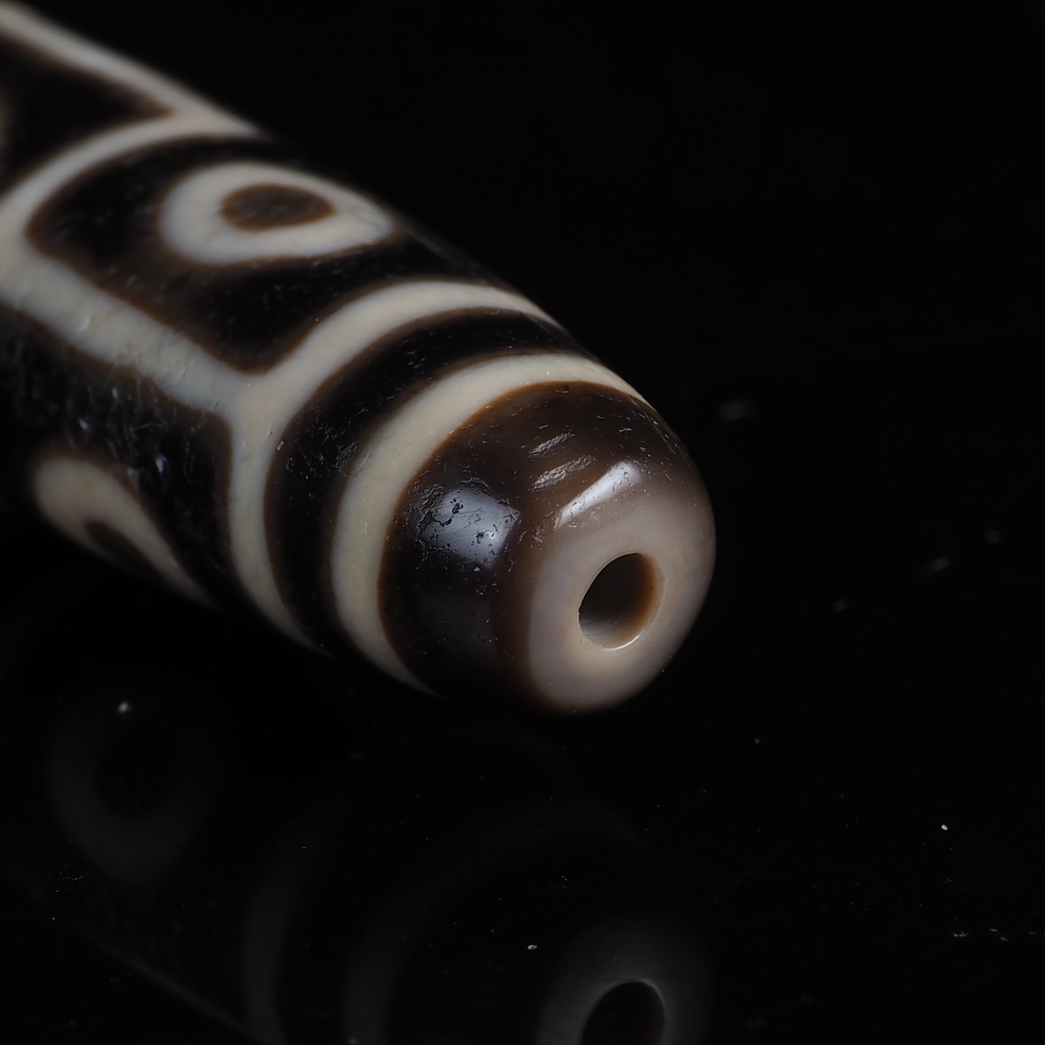 豪珠天珠一代台湾至纯半手工熔岩金龙枯珠九眼石页岩玛瑙项链手串三眼