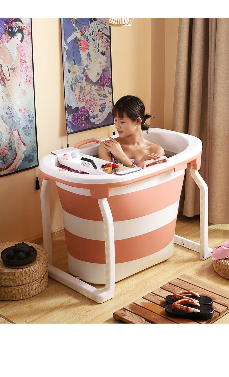 浴家用洗澡桶可折叠高深儿童大人沐浴桶加厚保温小户型沐浴盆洗澡盆缸