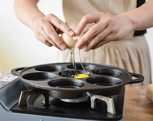 高丽盛 多孔煎锅七孔煎蛋锅压饼器早餐锅鸡蛋米汉堡模具摆摊天天做