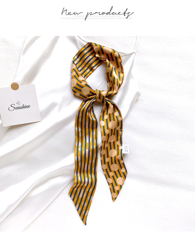 小丝巾脖子复古中国风小长条细窄丝巾女夏季脖子装饰飘带领巾发带绑