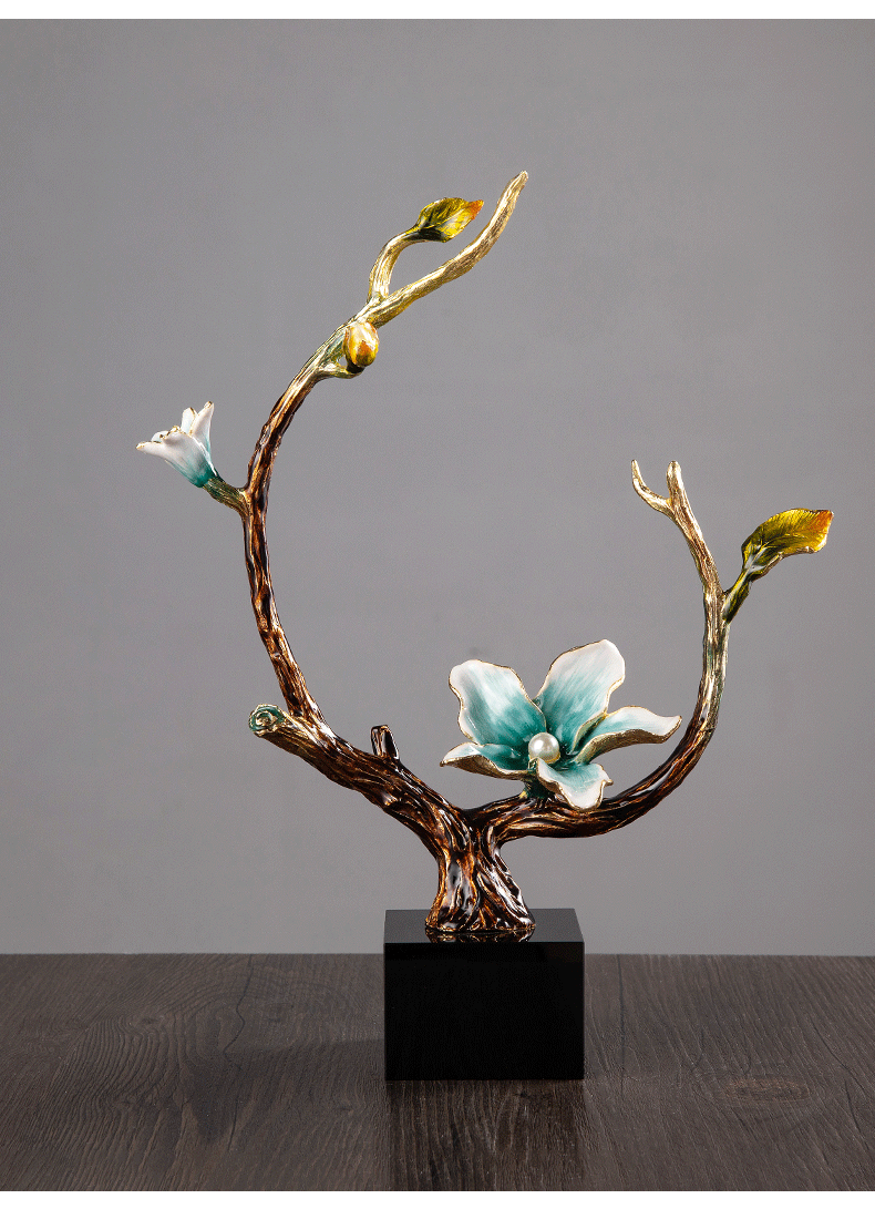 珐琅彩摆件客厅电视柜创意工艺品现代室内酒柜高档玄关装饰品深灰色