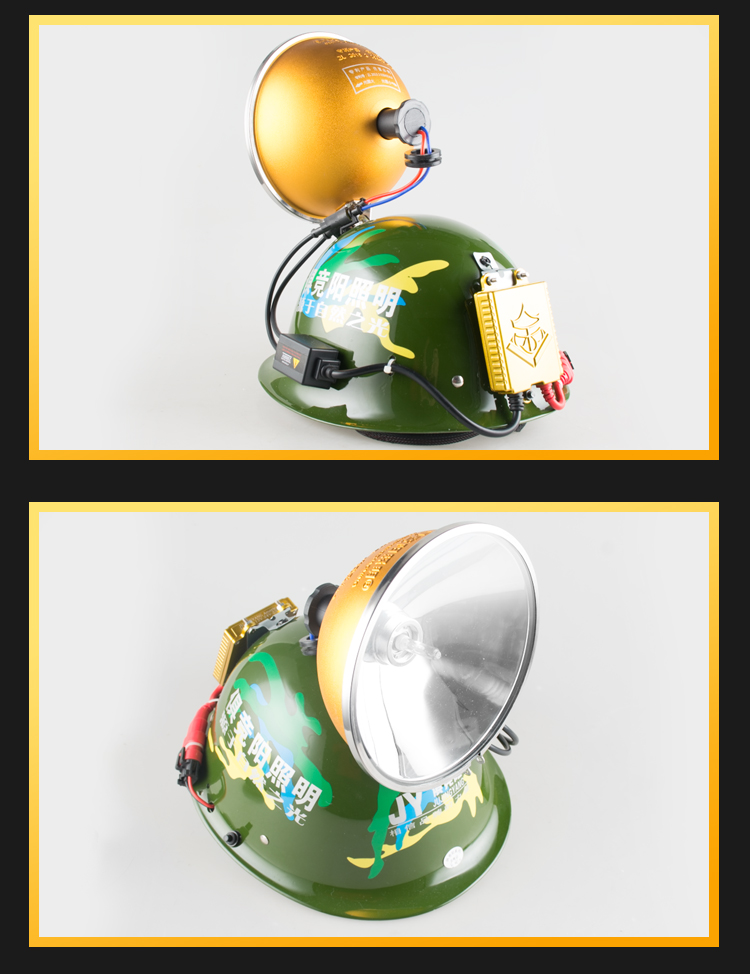 氙气头灯220w可调焦聚光散光160w疝气灯超亮强光头盔野鸡灯 酷黑18