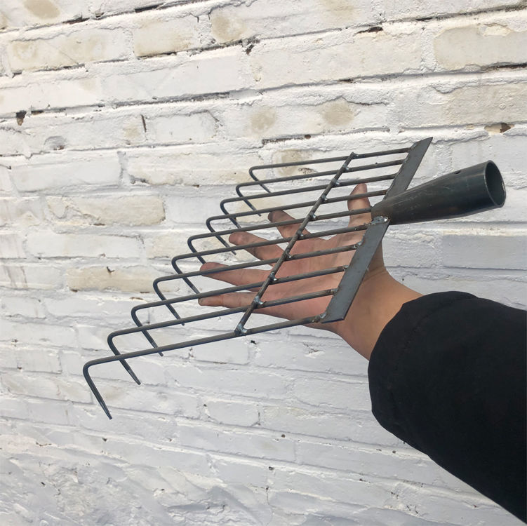 钢丝耙子搂草清落叶草耙子树叶杂物铁耙园林工具家用草坪爬子农具 八