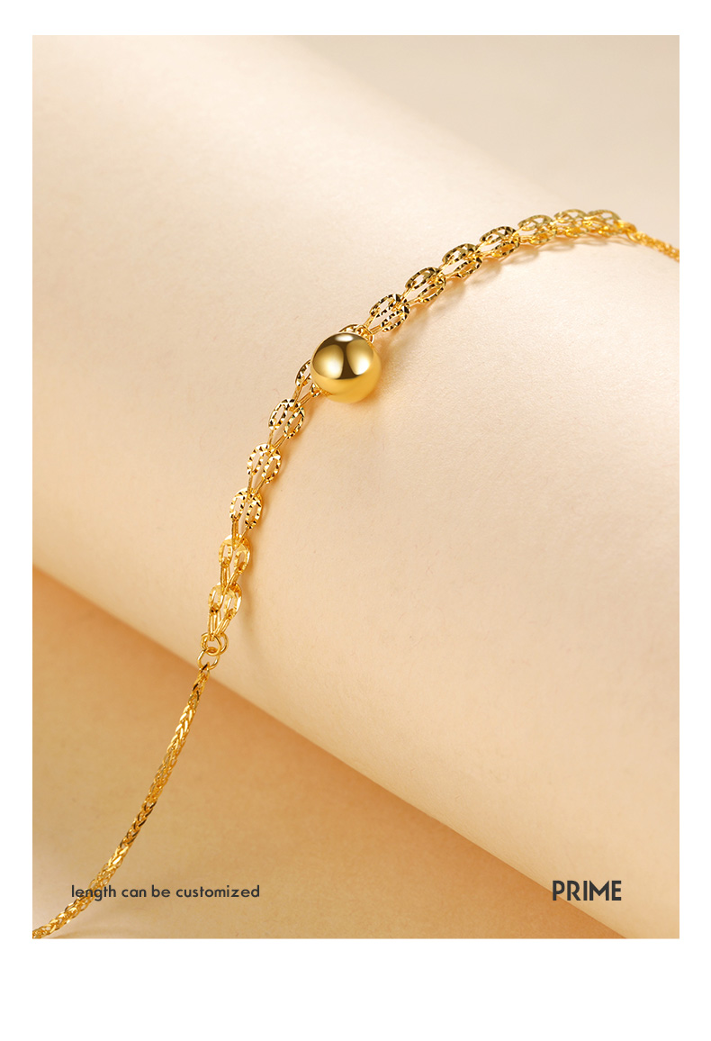 18k黄金凤尾手链女吊珠转运珠手环手饰高雅气质轻奢手饰定制 (支持