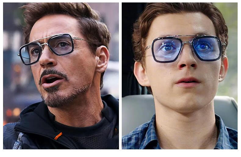 钢铁侠同款眼镜钢铁侠唐尼斯塔克同款眼镜男潮偏光太阳镜框伊迪丝变色